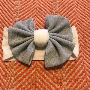 White/Silver Baby Bling Bow